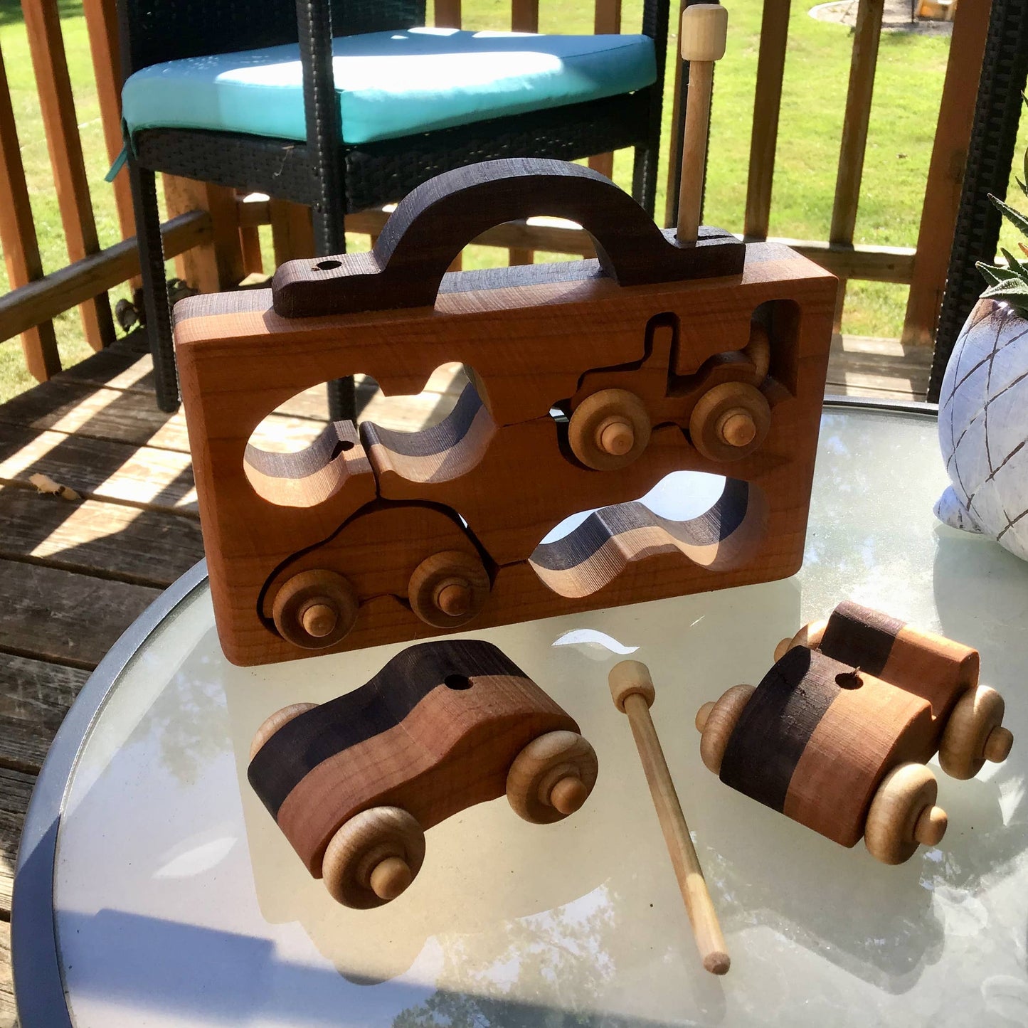 4 Pack Wooden Car Toys🎨 Wood🎨 Buy Art at Carolina Creations Gallery in Downtown New Bern🎨