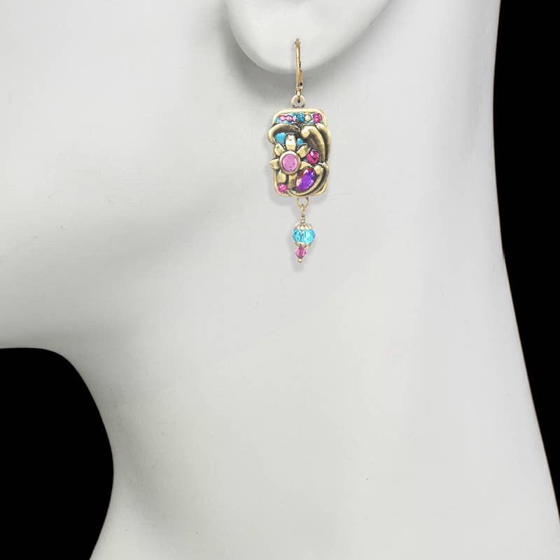 Teal Rectangle Earrings🎨 🎨 Buy Art at Carolina Creations Gallery in Downtown New Bern🎨