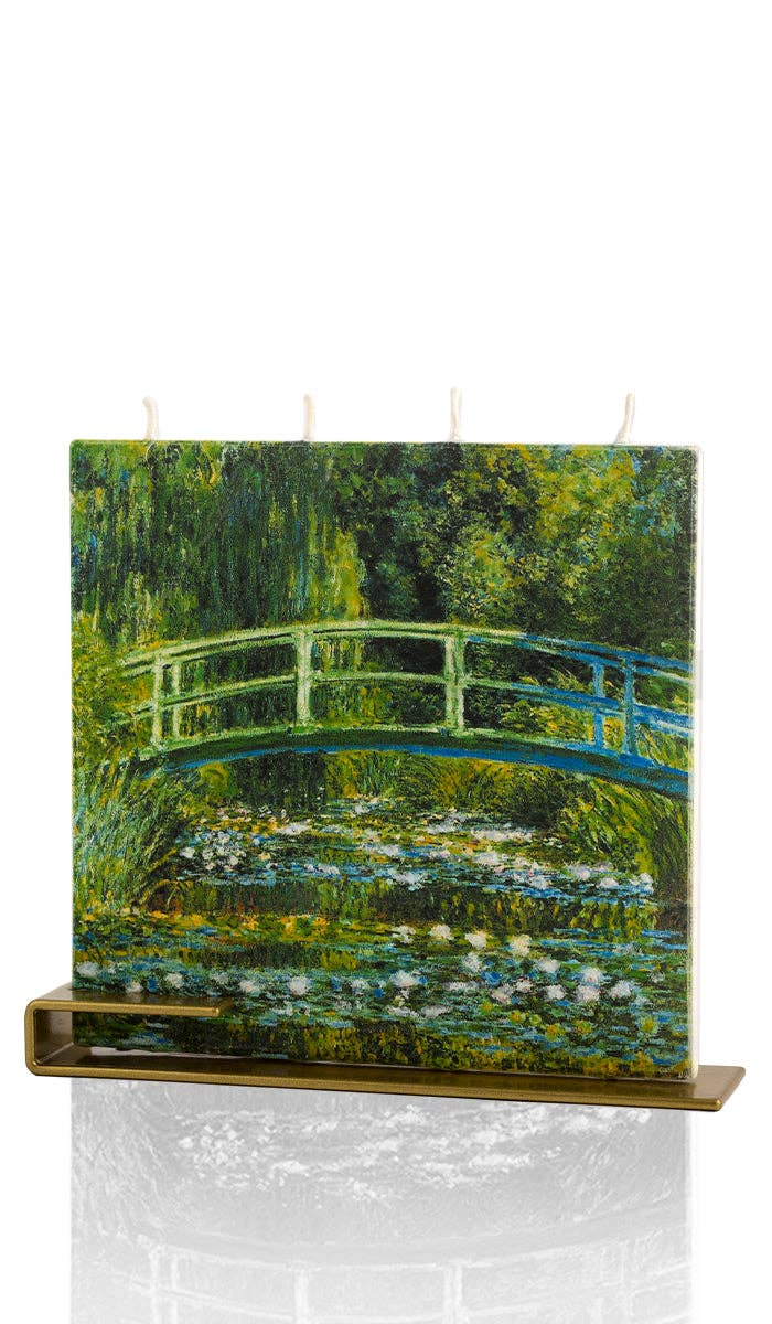 Flat Hand-Crafted 6" Square Candle - Claude Monet🎨 Decor🎨 Buy Art at Carolina Creations Gallery in Downtown New Bern🎨