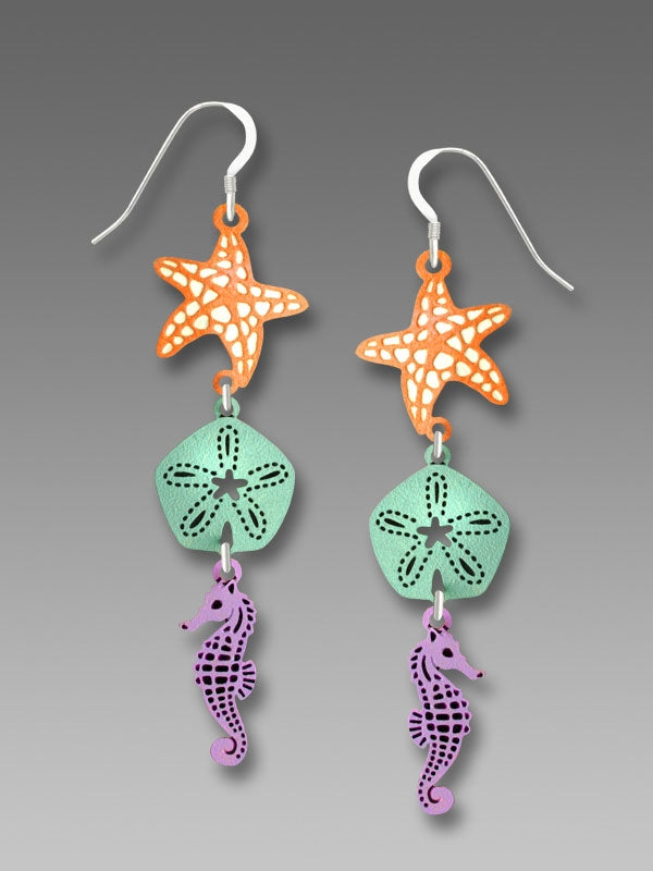 Earrings 3 Part Sea Star Sand Dollar