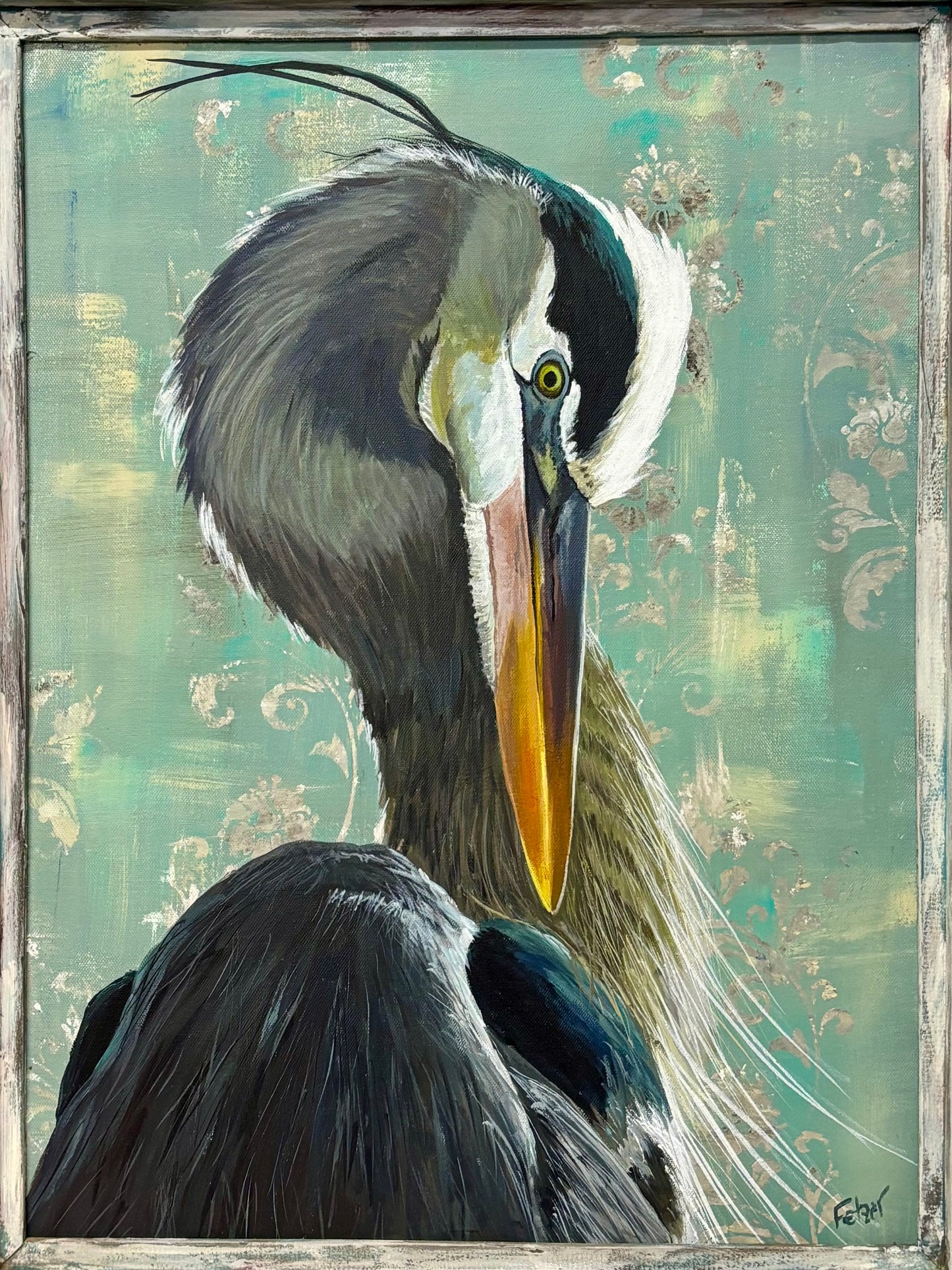Kevin Fetzer Blue Heron Close-Up 18x24