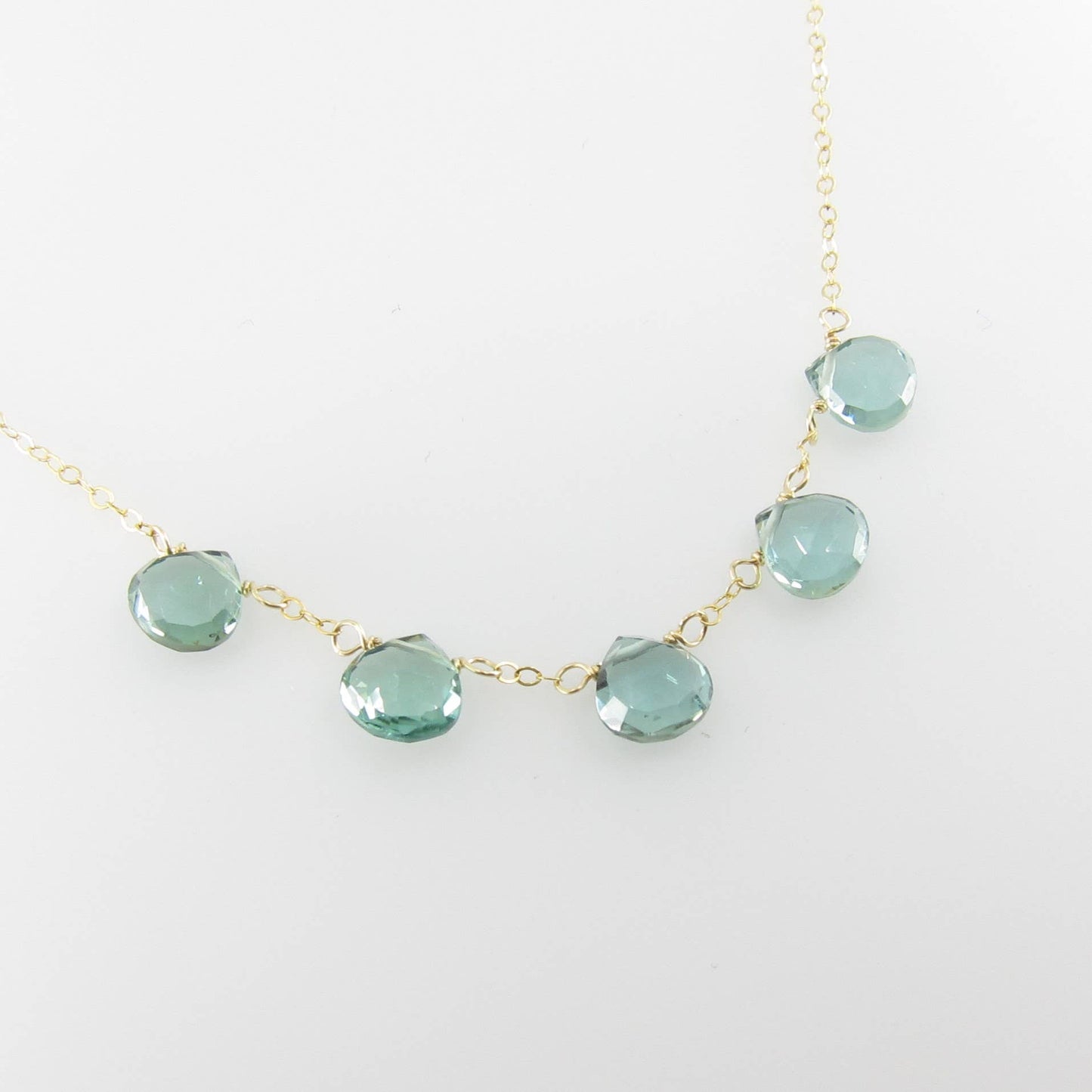 5 Drop Indicolite Necklace: Sterling Silver🎨 Jewelry🎨 Buy Art at Carolina Creations Gallery in Downtown New Bern🎨