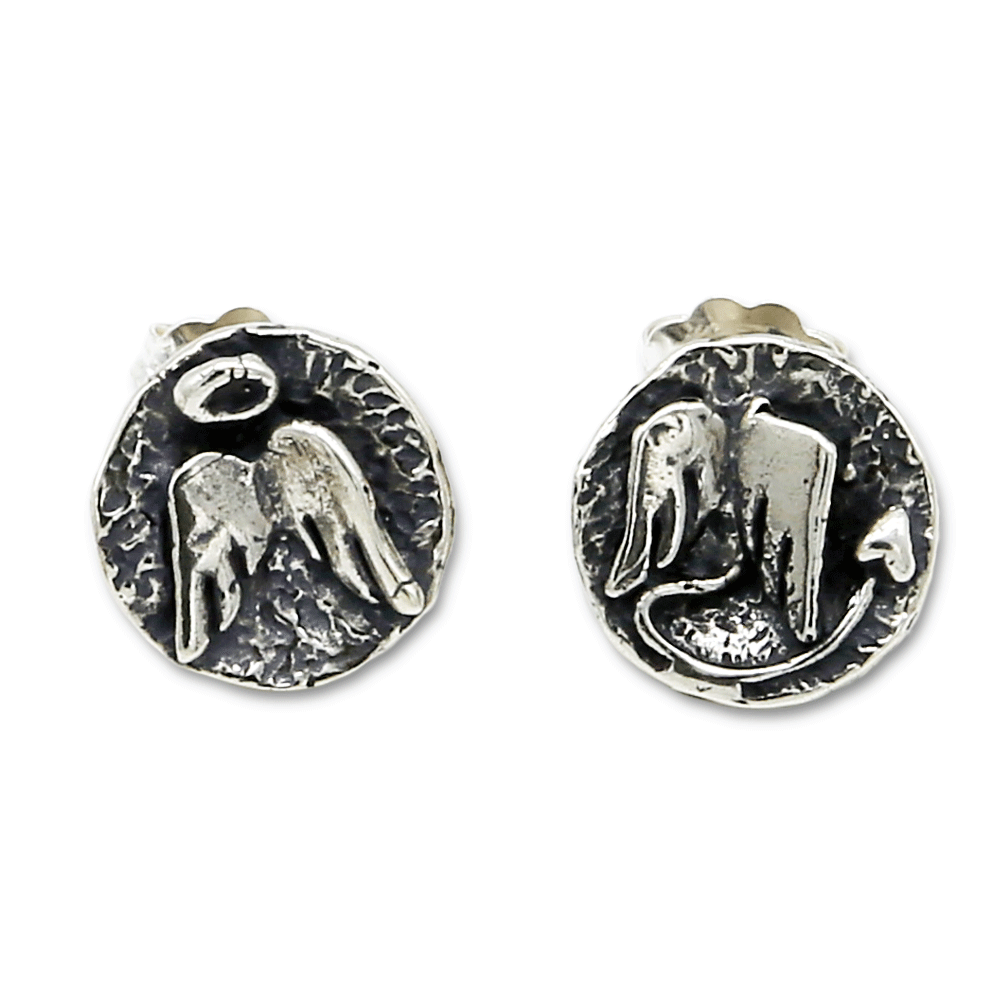 Cast 925 Sterling Silver Stud Earrings