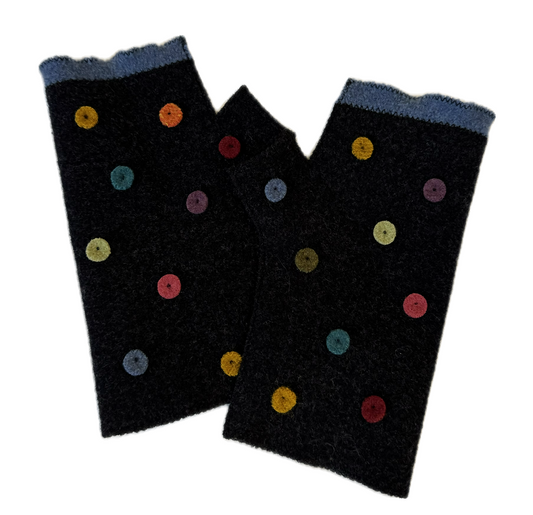Dotty Fingerless Gloves
