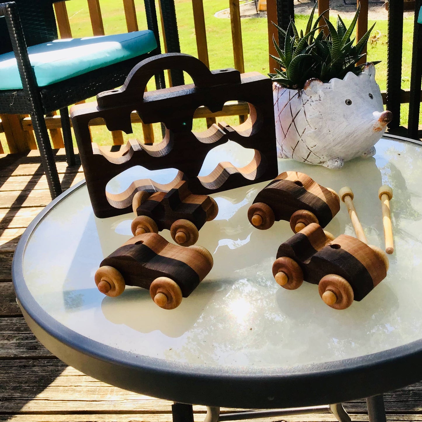 4 Pack Wooden Car Toys🎨 Wood🎨 Buy Art at Carolina Creations Gallery in Downtown New Bern🎨
