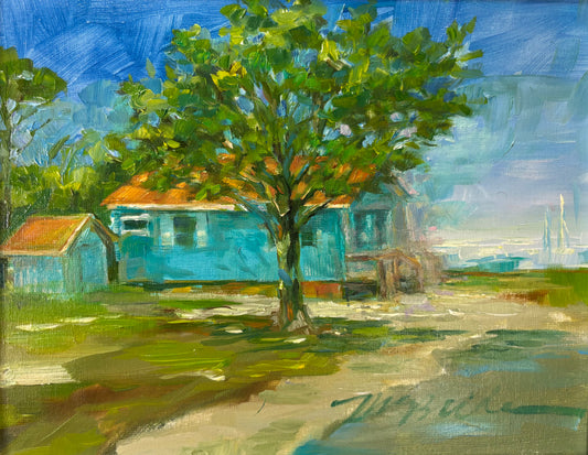 Pat McBride Turquoise Cottage 8x10