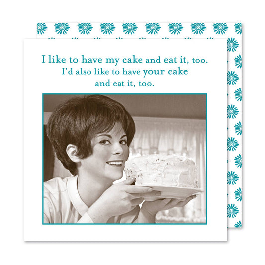 Cake & Eat It Too Beverage Napkin🎨 🎨 Buy Art at Carolina Creations Gallery in Downtown New Bern🎨