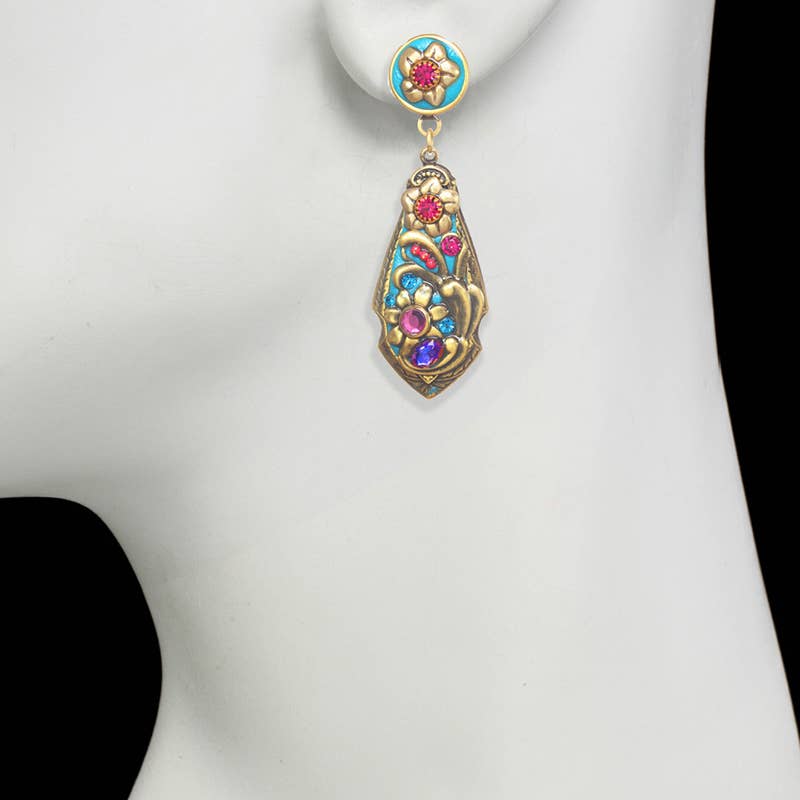 Teal Statement Earrings🎨 Jewelry🎨 Buy Art at Carolina Creations Gallery in Downtown New Bern🎨