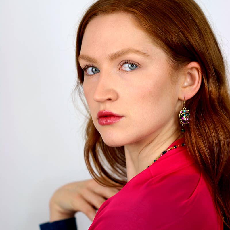 Teal Rectangle Earrings🎨 🎨 Buy Art at Carolina Creations Gallery in Downtown New Bern🎨