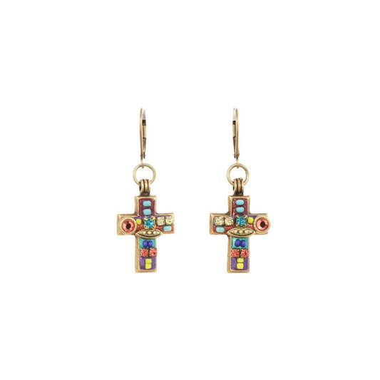 Multi-Bright Cross Earrings🎨 Jewelry🎨 Buy Art at Carolina Creations Gallery in Downtown New Bern🎨