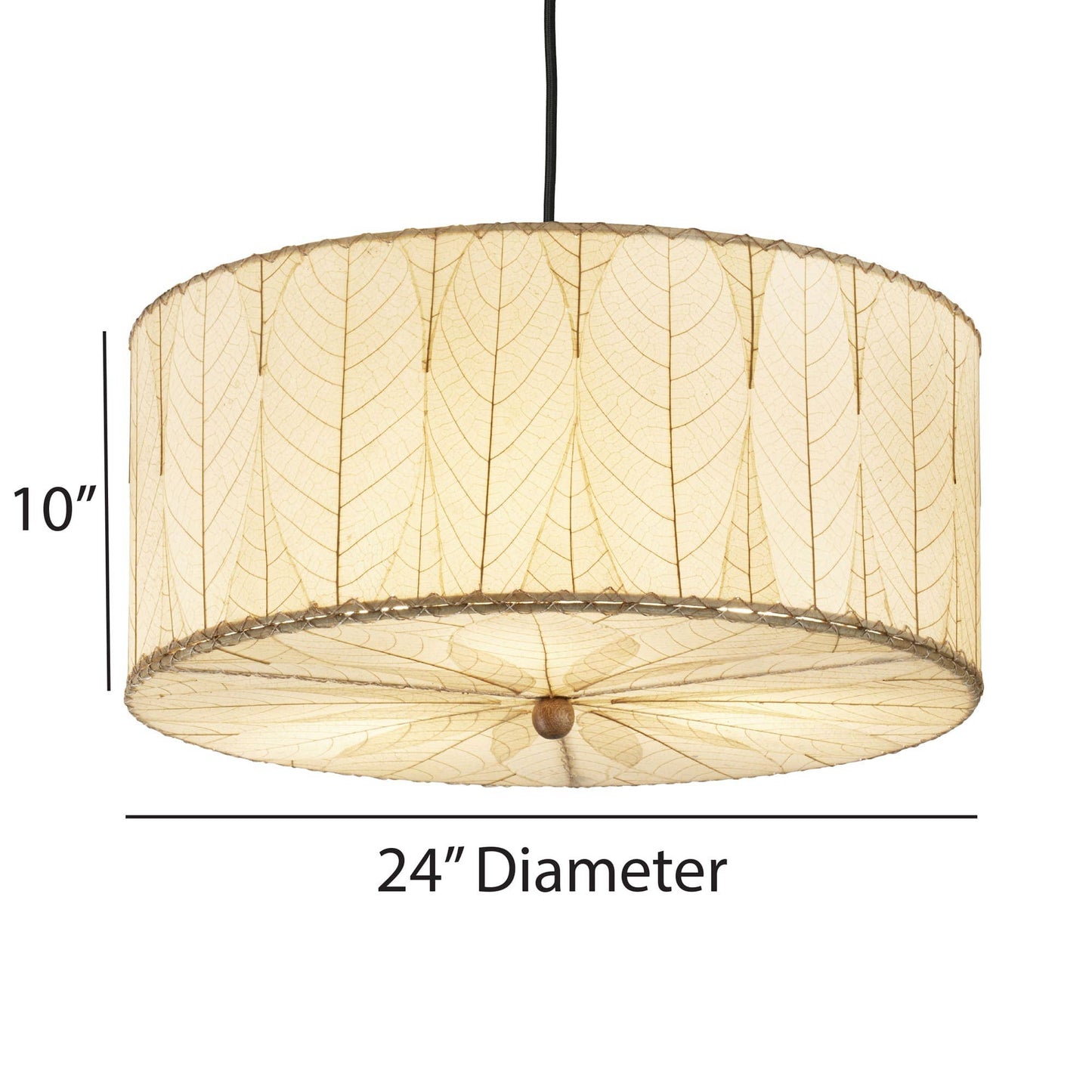 Drum Pendant 24 Inch Natural, Shade Made of Cocoa Leaves