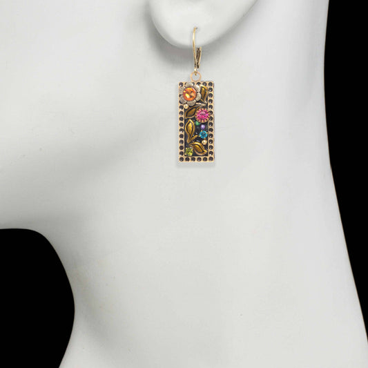 Midnight Garden Rectangle Earring🎨 Jewelry🎨 Buy Art at Carolina Creations Gallery in Downtown New Bern🎨