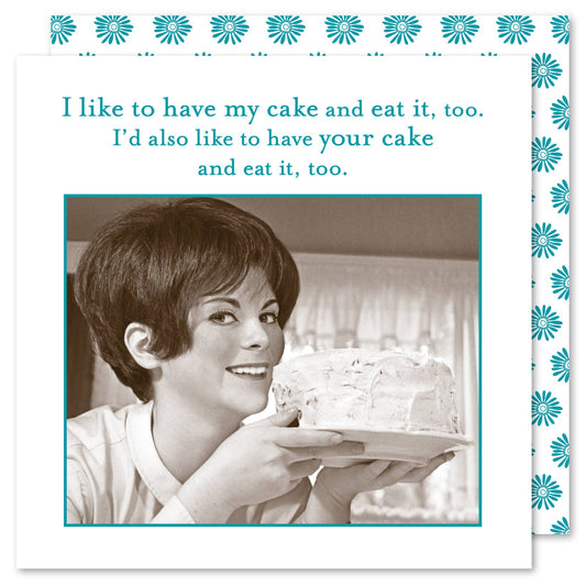 Cake & Eat It Too Beverage Napkin🎨 🎨 Buy Art at Carolina Creations Gallery in Downtown New Bern🎨