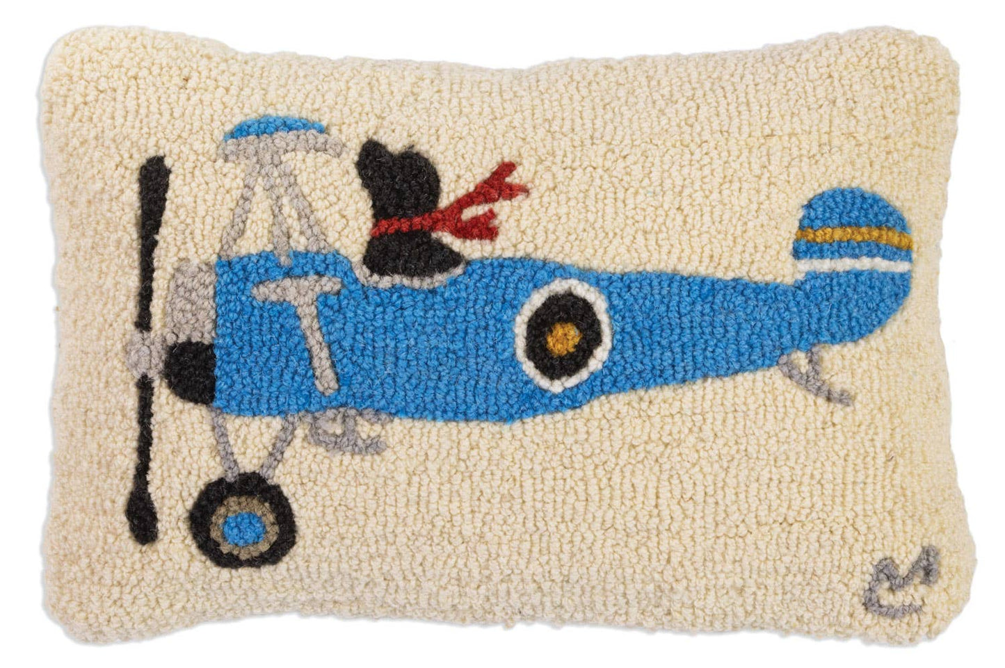 Airborn Lab 12"x18" dog and plane pillow