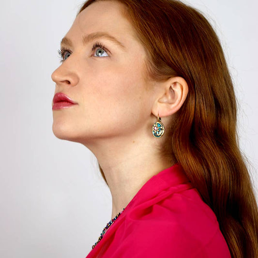 Teal Oval Earrings🎨 Jewelry🎨 Buy Art at Carolina Creations Gallery in Downtown New Bern🎨