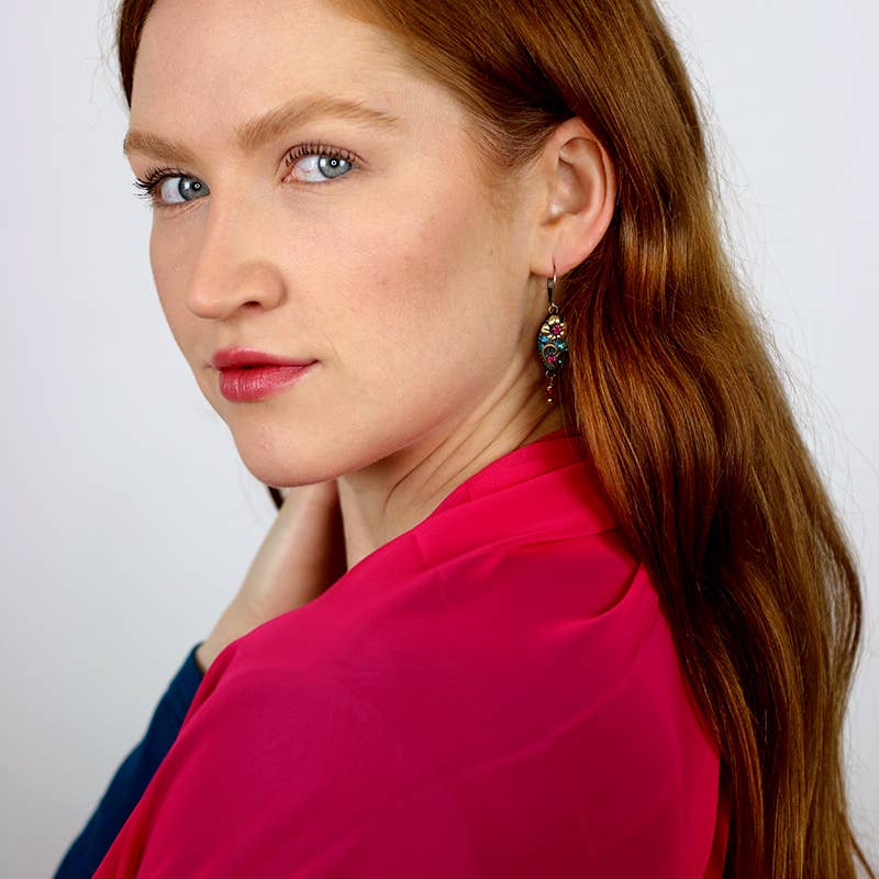 Teal Long Oval Earrings🎨 🎨 Buy Art at Carolina Creations Gallery in Downtown New Bern🎨