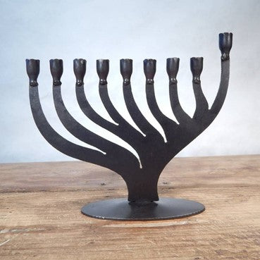 Forged Tree Menorah🎨 Judaic🎨 Buy Art at Carolina Creations Gallery in Downtown New Bern🎨