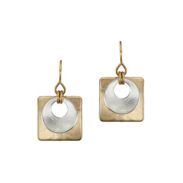 Small Cutout Disc with Square Earrings