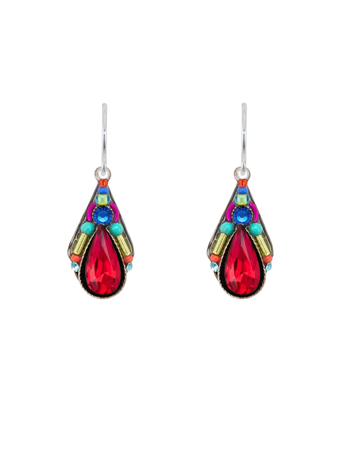 Camelia Crystal Drop Ear Multi🎨 Jewelry🎨 Buy Art at Carolina Creations Gallery in Downtown New Bern🎨