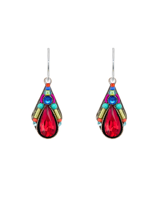 Camelia Crystal Drop Ear Multi🎨 Jewelry🎨 Buy Art at Carolina Creations Gallery in Downtown New Bern🎨
