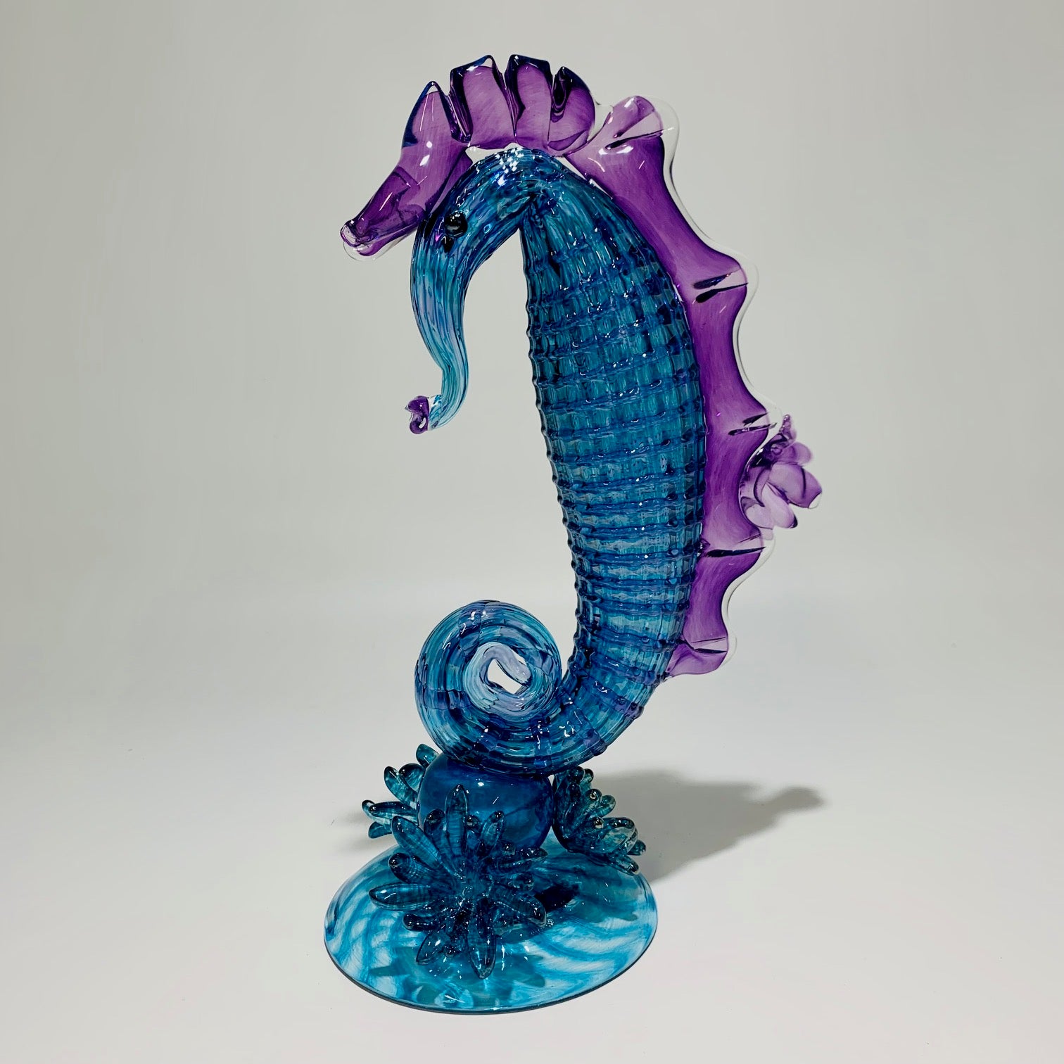 Handblown Glass Standing Seahorse