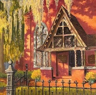 J. Fran Orig Morning Light Christ Church🎨 Jan's Originals🎨 Buy Art at Carolina Creations Gallery in Downtown New Bern🎨