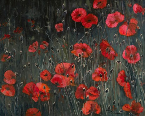 Kathy Rivera Print Raining Poppies 24X30