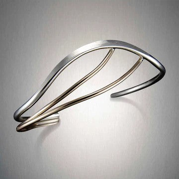 Mixed Metal Rippling Bracelet Cuff🎨 Jewelry🎨 Buy Art at Carolina Creations Gallery in Downtown New Bern🎨