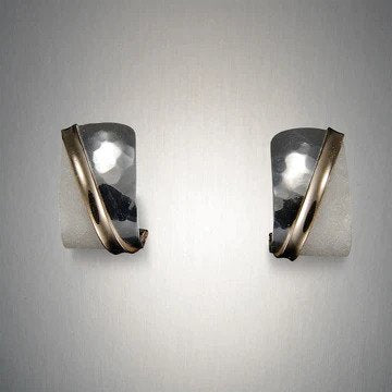 Mixed Metal Tidal Wave Sm Post Earring🎨 Jewelry🎨 Buy Art at Carolina Creations Gallery in Downtown New Bern🎨