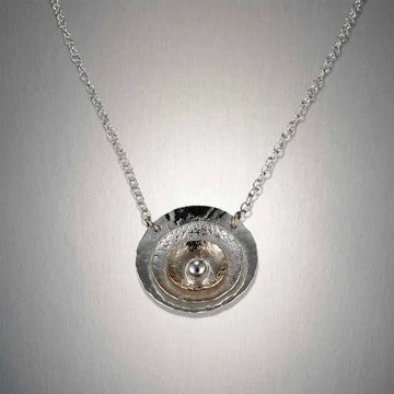 Mixed Metal Blossum Necklace🎨 Jewelry🎨 Buy Art at Carolina Creations Gallery in Downtown New Bern🎨