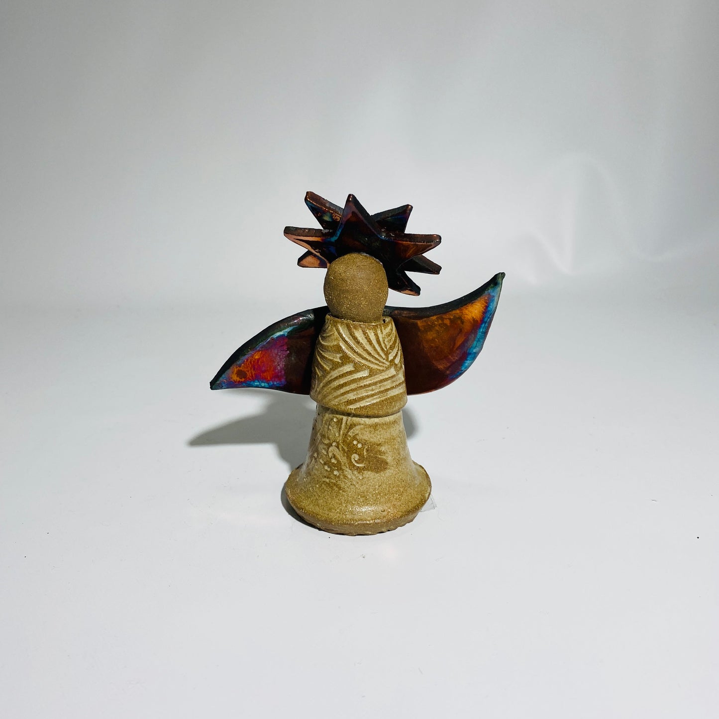 Raku Mini Angel🎨 Pottery🎨 Buy Art at Carolina Creations Gallery in Downtown New Bern🎨