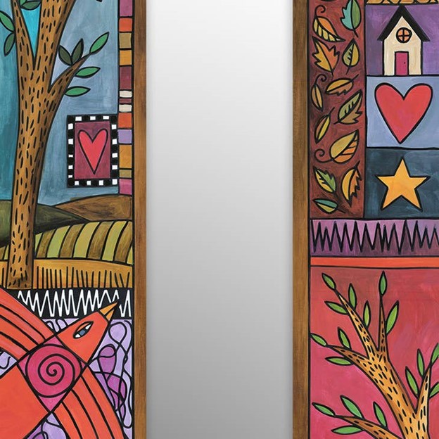 Creative Heart Mirror🎨 Wood🎨 Buy Art at Carolina Creations Gallery in Downtown New Bern🎨