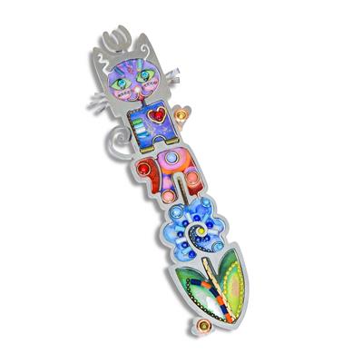YND Seeka Cat&Chai Childs Room Mezuzah