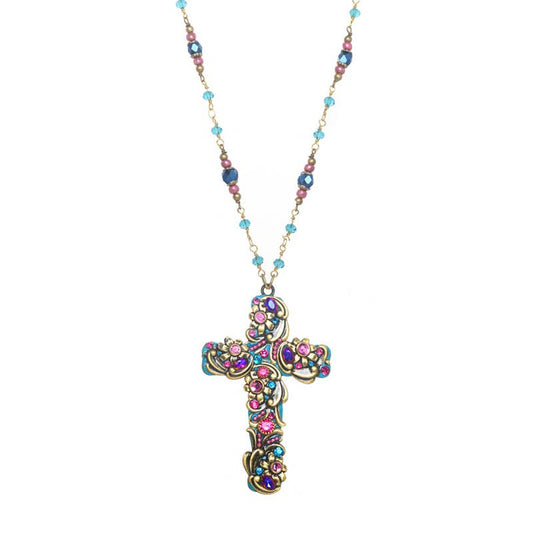Teal Cross Necklace🎨 🎨 Buy Art at Carolina Creations Gallery in Downtown New Bern🎨