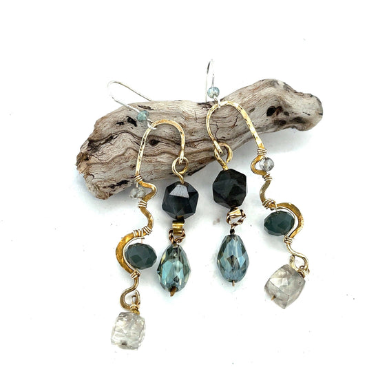 Pouring Water Sculpture Earrings🎨 Jewelry🎨 Buy Art at Carolina Creations Gallery in Downtown New Bern🎨