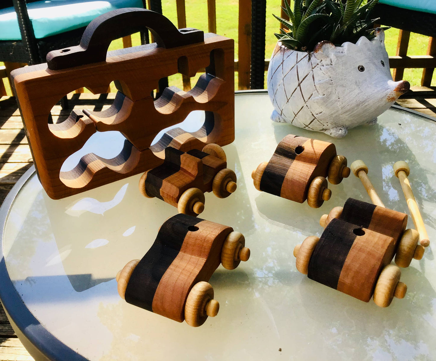 4 Pack Wooden Car Toys🎨 Wood🎨 Buy Art at Carolina Creations Gallery in Downtown New Bern🎨