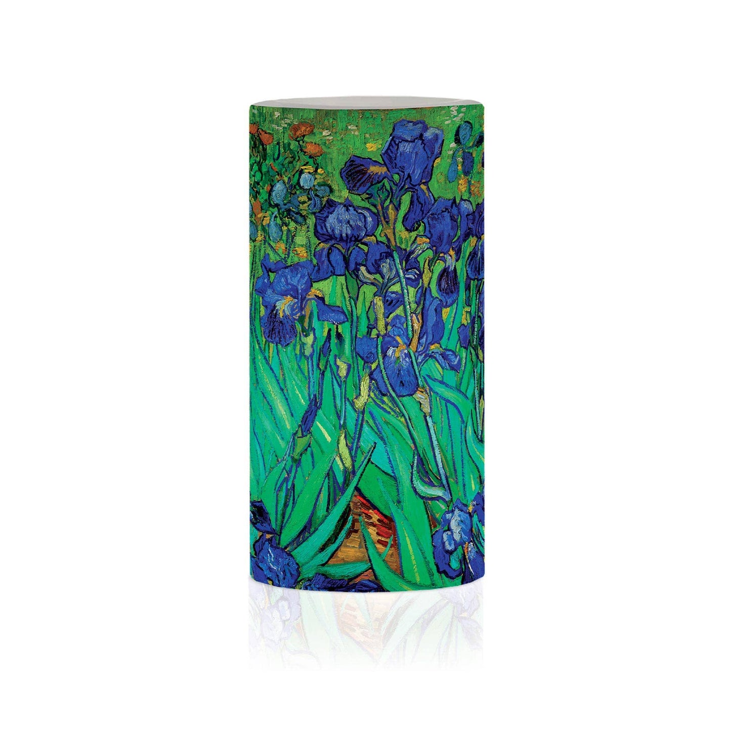 6 in. LED Flameless Wax Candle - van Gogh "Irises"🎨 Decor🎨 Buy Art at Carolina Creations Gallery in Downtown New Bern🎨