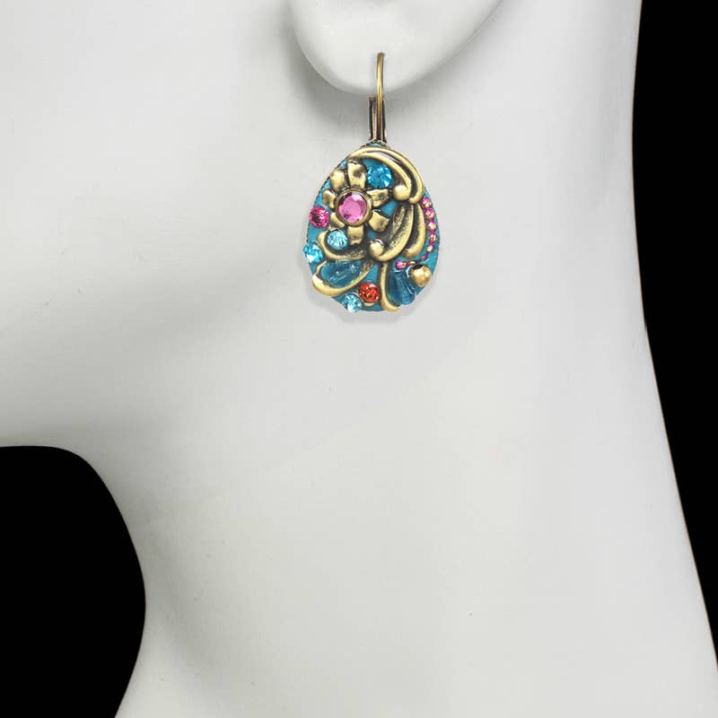 Teal Oval Earrings🎨 Jewelry🎨 Buy Art at Carolina Creations Gallery in Downtown New Bern🎨