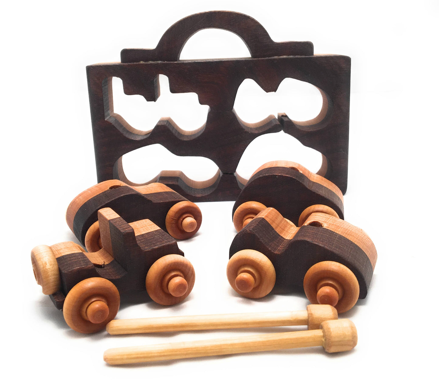 4 Pack Wooden Car Toys🎨 Wood🎨 Buy Art at Carolina Creations Gallery in Downtown New Bern🎨