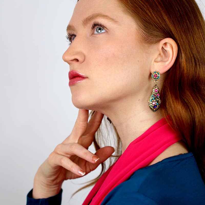 Teal Statement Earrings🎨 Jewelry🎨 Buy Art at Carolina Creations Gallery in Downtown New Bern🎨