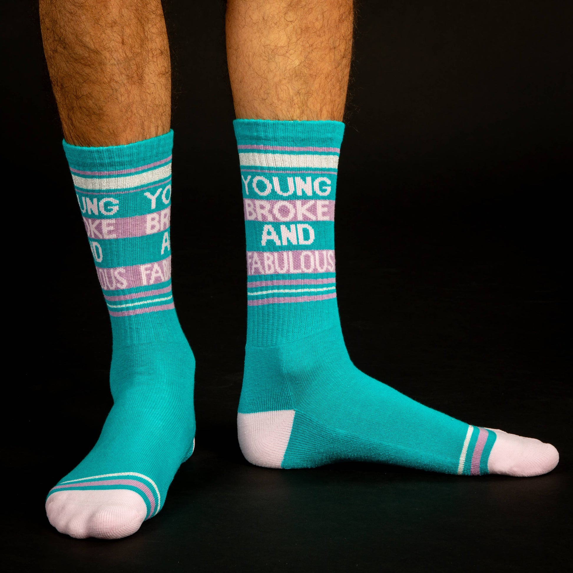 Young Broke and Fabulous Gym Crew Socks🎨 Wearables🎨 Buy Art at Carolina Creations Gallery in Downtown New Bern🎨