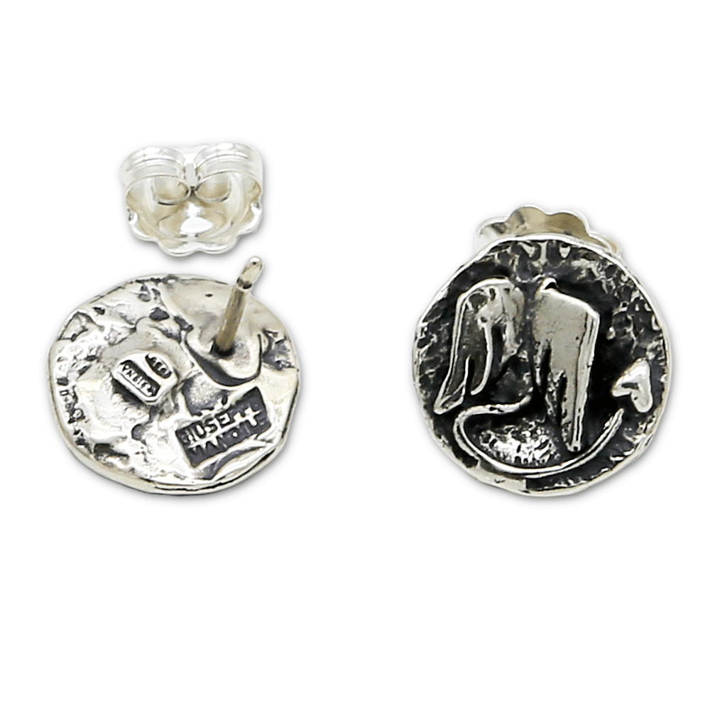 Cast 925 Sterling Silver Stud Earrings