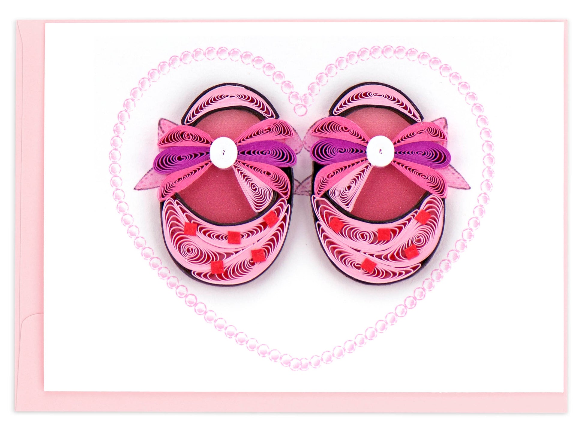 Pink Baby Booties Gift Enclosure Mini Card🎨 🎨 Buy Art at Carolina Creations Gallery in Downtown New Bern🎨