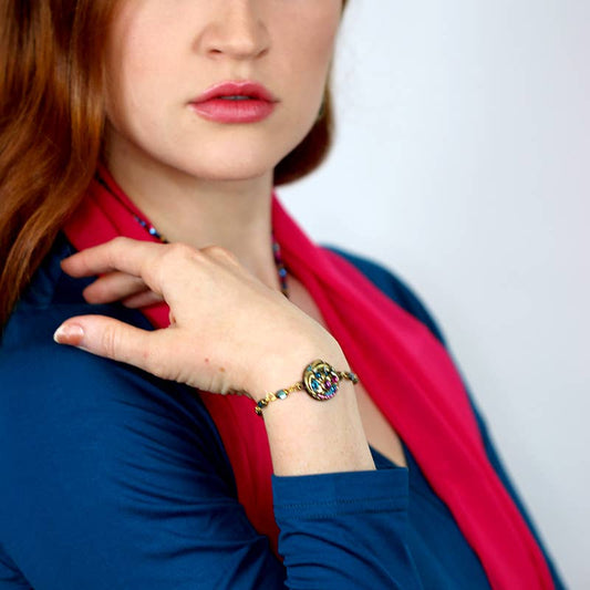 Teal Circle Bracelet🎨 🎨 Buy Art at Carolina Creations Gallery in Downtown New Bern🎨