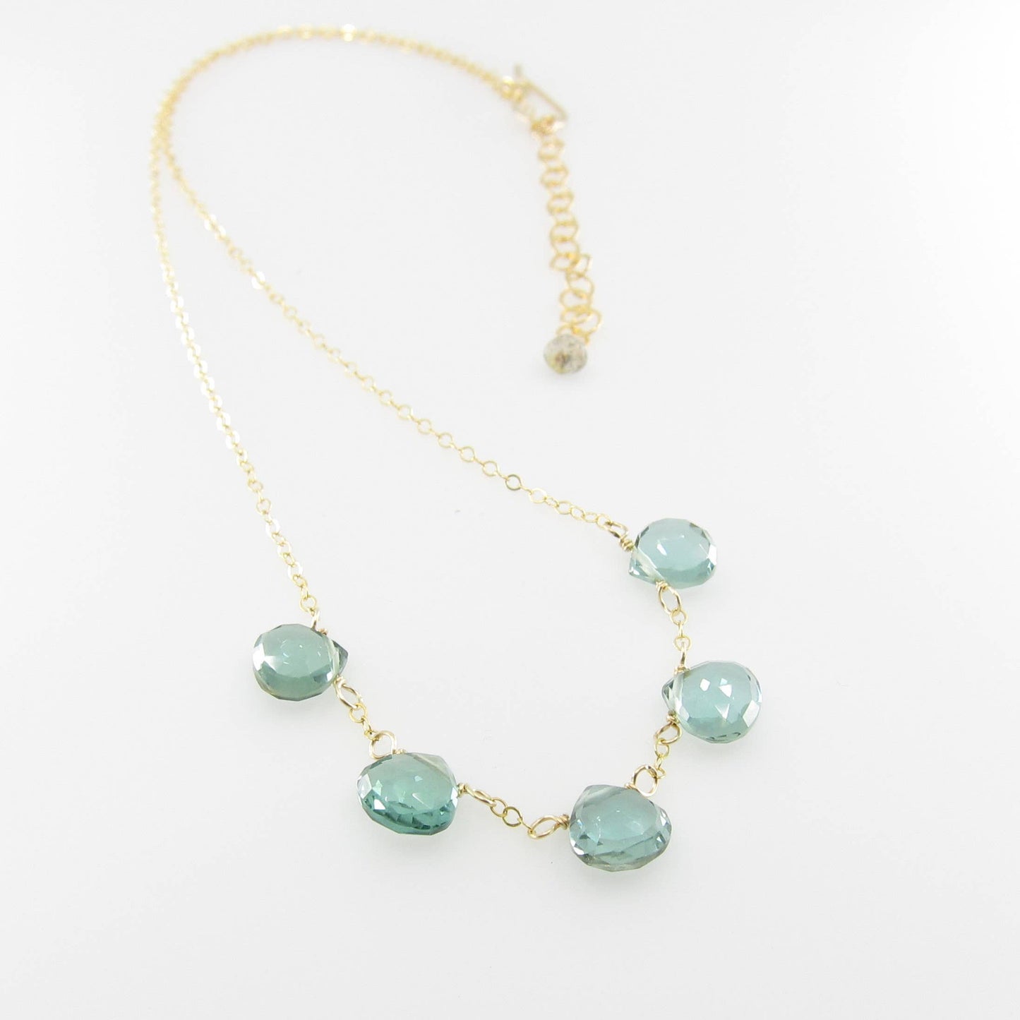 5 Drop Indicolite Necklace: Sterling Silver🎨 Jewelry🎨 Buy Art at Carolina Creations Gallery in Downtown New Bern🎨
