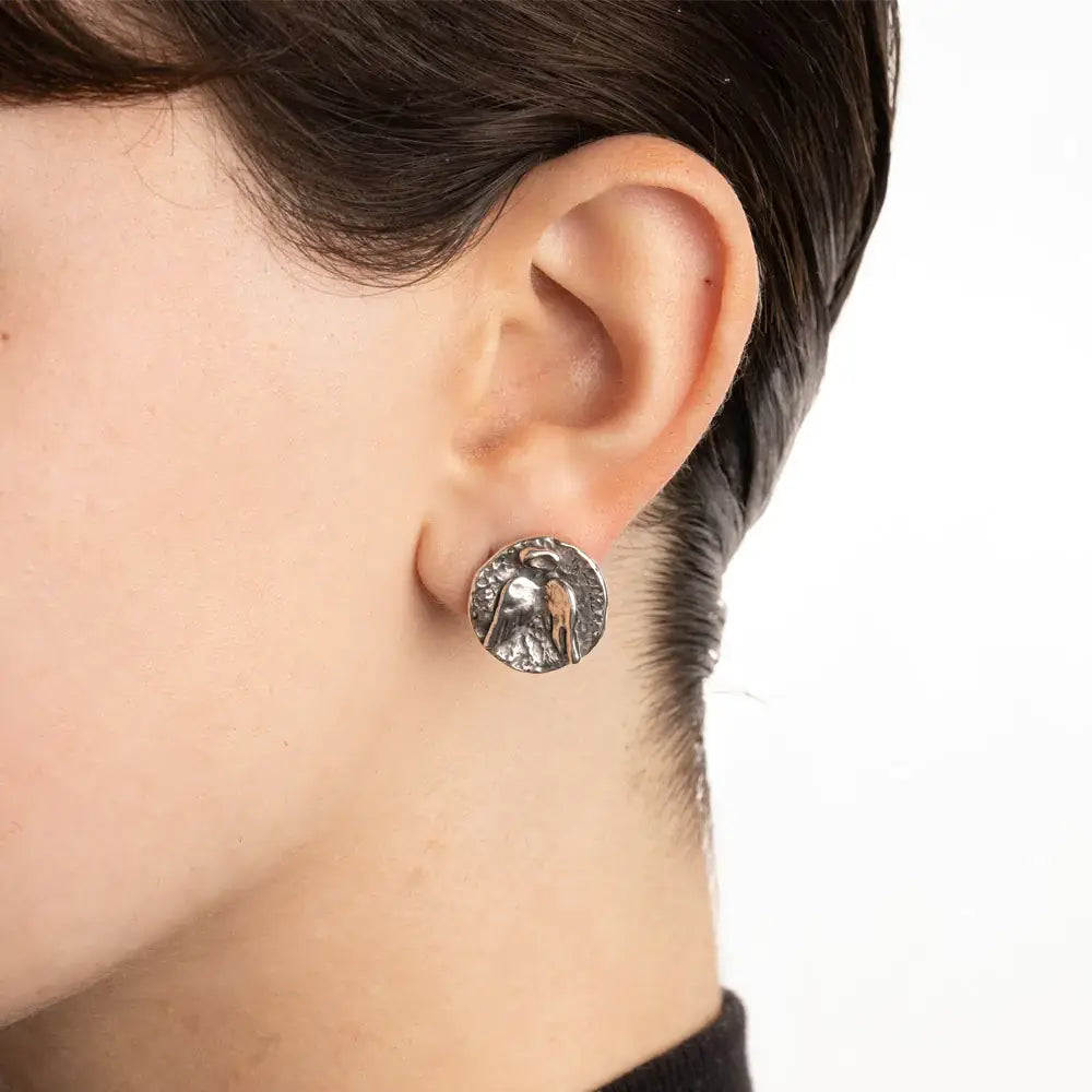 Cast 925 Sterling Silver Stud Earrings