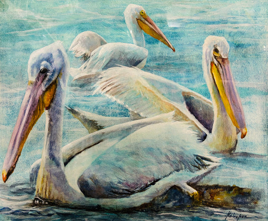 Pat Holscher Pelican Pals🎨 Pat Holscher🎨 Buy Art at Carolina Creations Gallery in Downtown New Bern🎨