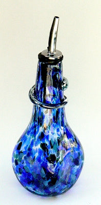 Small Blue Oil Bottle🎨 Glass🎨 Buy Art at Carolina Creations Gallery in Downtown New Bern🎨