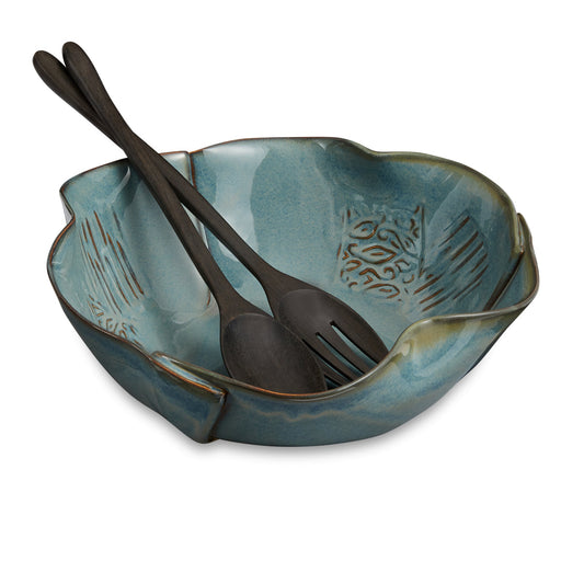 Medley Large Salad Bowl🎨 Pottery🎨 Buy Art at Carolina Creations Gallery in Downtown New Bern🎨