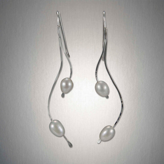 Peter James Minimalist Threader Dangling Pearls